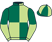 Dark green and light green (quartered), halved sleeves