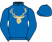 Royal blue, gold stag's head, royal blue cap}