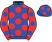 Blue, red spots, red sleeves, blue spots, blue cap, red spots}