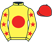 Yellow, red disc, yellow sleeves, red stars, red cap}