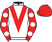 White, red chevron, red sleeves, white spots, red cap}
