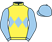 Yellow, light blue triple diamond, sleeves and cap}