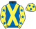 Royal blue, yellow cross belts, yellow sleeves, royal blue stars, yellow cap, royal blue spots}