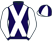 Navy blue, white crossed sashes, white sleeves, navy blue cuffs, quartered cap}