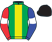 Green, yellow stripe, one red and one blue sleeves, white armbands, black cap}