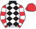 Black and white checked diamonds, red and white hooped sleeves, red cap}