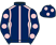 Dark blue, pink seams, dark blue sleeves, pink spots and cap}
