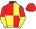 Red and yellow (quartered), halved sleeves, red cap}