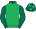 Emerald green, dark green sleeves, dark green cap, emerald green spots}