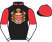 Black, monaco coat of arms, red and white halved sleeves, red collar and cap, black peak}