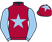 Maroon, light blue star, sleeves and star on cap}