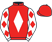 Red, white diamond, white sleeves, red diamonds, red cap}