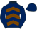 Dark blue and brown chevrons, dark blue sleeves and cap}