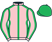 Pink, emerald green seams, emerald green cap}