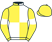 Yellow and white (quartered), yellow sleeves, white armlets, yellow cap}