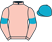 Pink, pink sleeves, turquoise armbands and cap}