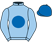 Light blue, royal blue disc, royal blue cap}