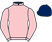 Pink, dark blue cap}
