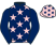 Dark blue, pink stars, dark blue sleeves, pink cap, dark blue stars}