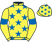 Yellow, royal blue stars, armlets and stars on cap}