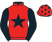 Red, black star, sleeves and stars on cap}