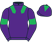 Purple, emerald green epaulets, armlets and diamond on cap}