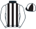 Black, white stripes, white sleeves, quartered cap}
