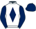 White, dark blue diamond, sleeves and cap}