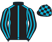 Black, turquoise seams, striped sleeves, black cuffs, checked cap}