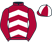 Maroon and white chevrons, maroon sleeves, quartered cap}