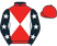 Red and white diabolo, black sleeves, white stars, red cap}