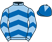 Light blue, royal blue chevrons, royal blue cap, light blue diamond}
