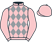 Pink & grey diamonds, pink sleeves & cap}