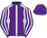 Purple, white seams, striped sleeves, purple cap}