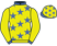 Yellow, royal blue stars, collar and cuffs, yellow sleeves and cap, royal blue stars and peak}