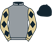 Grey, beige sleeves, black diamonds, black cap}