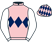 Pink, dark blue triple diamond, white sleeves, pink cap, dark blue diamonds}