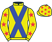 Yellow, blue crossed sashes, yellow sleeves, red stars, yellow cap, red stars}