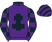 Purple, black cross of lorraine, check sleeves, striped cap}