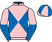 Pink and royal blue diabolo, halved sleeves, pink and royal blue quartered cap}