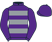Purple, grey hoops, purple sleeves and cap}