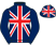 Union flag, dark blue sleeves, union flag on cap}