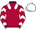 Maroon, white epaulettes, white chevrons on sleeves, white cap