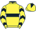 Yellow, black hoop, black chevrons on sleeves, black diamond on cap}