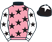 Pale pink, black stars and collar, white sleeves, black stars, black cap, white star}