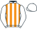 White and orange stripes, white sleeves and cap}