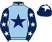 Light blue, dark blue star, dark blue sleeves, white stars, dark blue cap, white star}