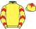 Yellow, red chevrons on sleeves, yellow cap, red star}
