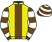Yellow, brown stripe, brown and white hooped sleeves and cap}