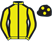Yellow, black seams, black cap, yellow spots}